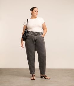 Calça Clochard em Jeans com Cinto Curve & Plus Size