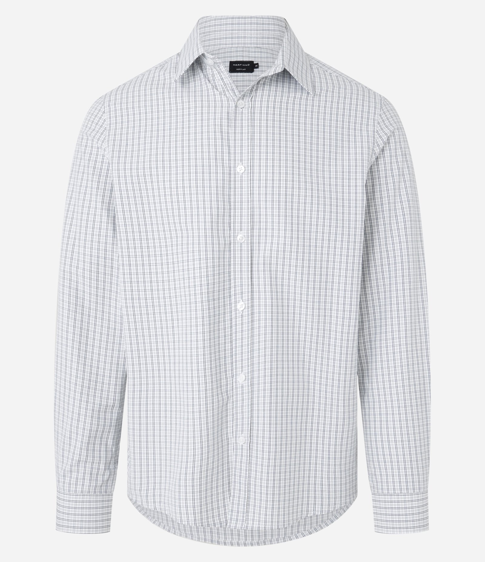 Camisa Regular em Tricoline com Estampa Xadrez Off White 5