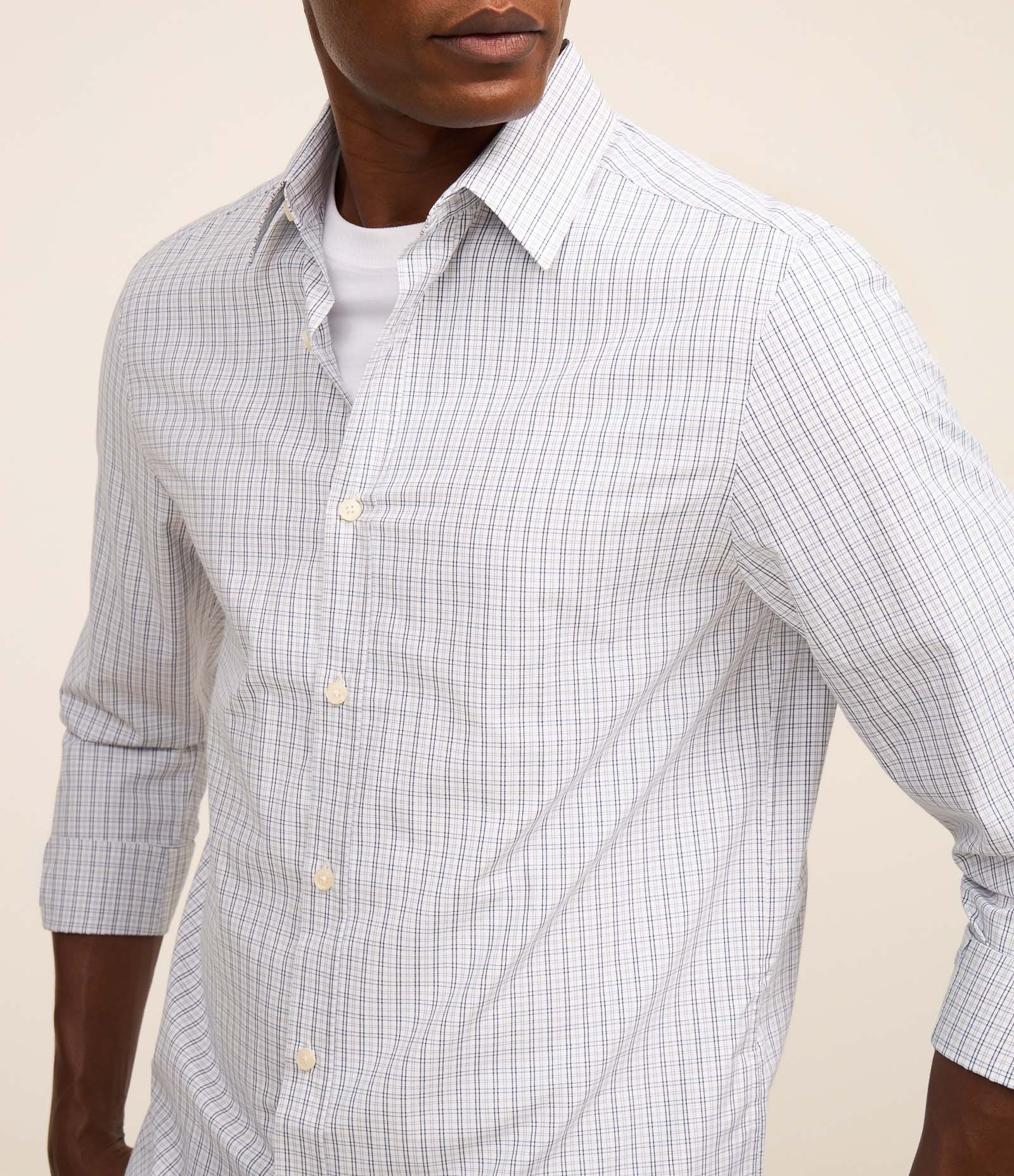 Camisa Regular em Tricoline com Estampa Xadrez Off White 4
