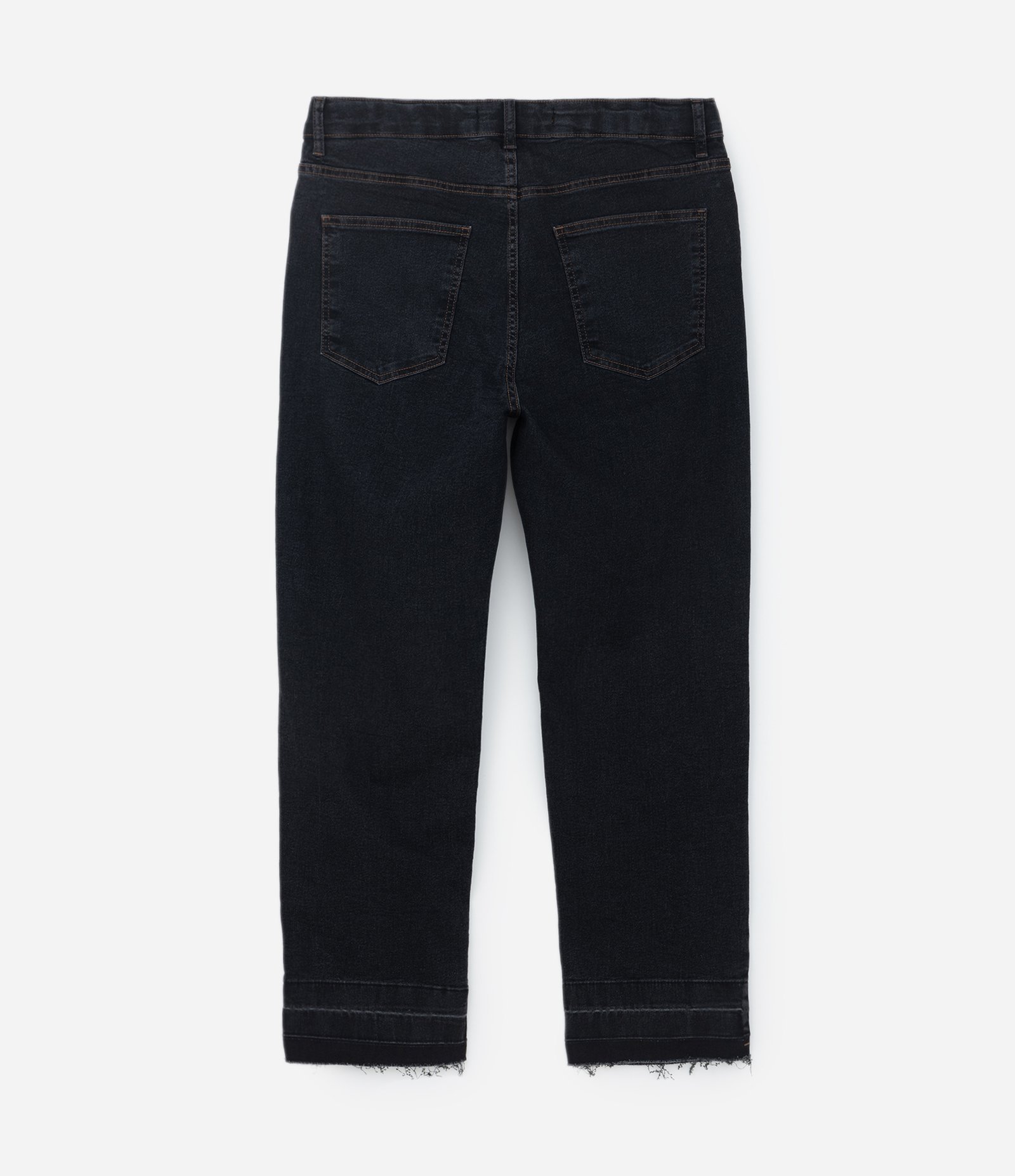 Calça Reta Cintura Média Jeans Elastano Curve & Plus Size Preto 7