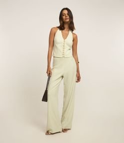 Calça Wide Leg com Cós Alfaiatado