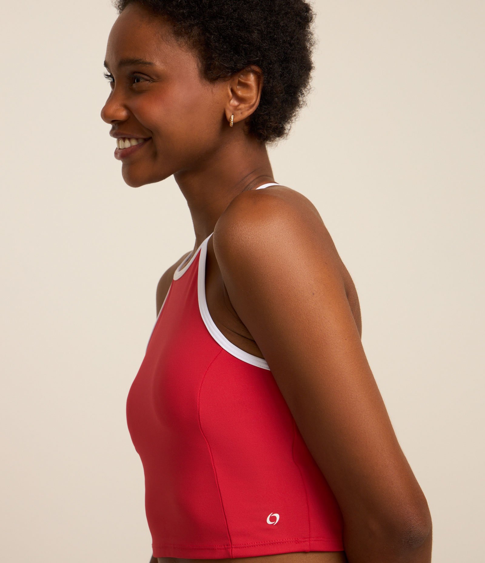 Top Esportivo Sem Bojo com Viés Contrastante e Abertura nas Costas Vermelho 4