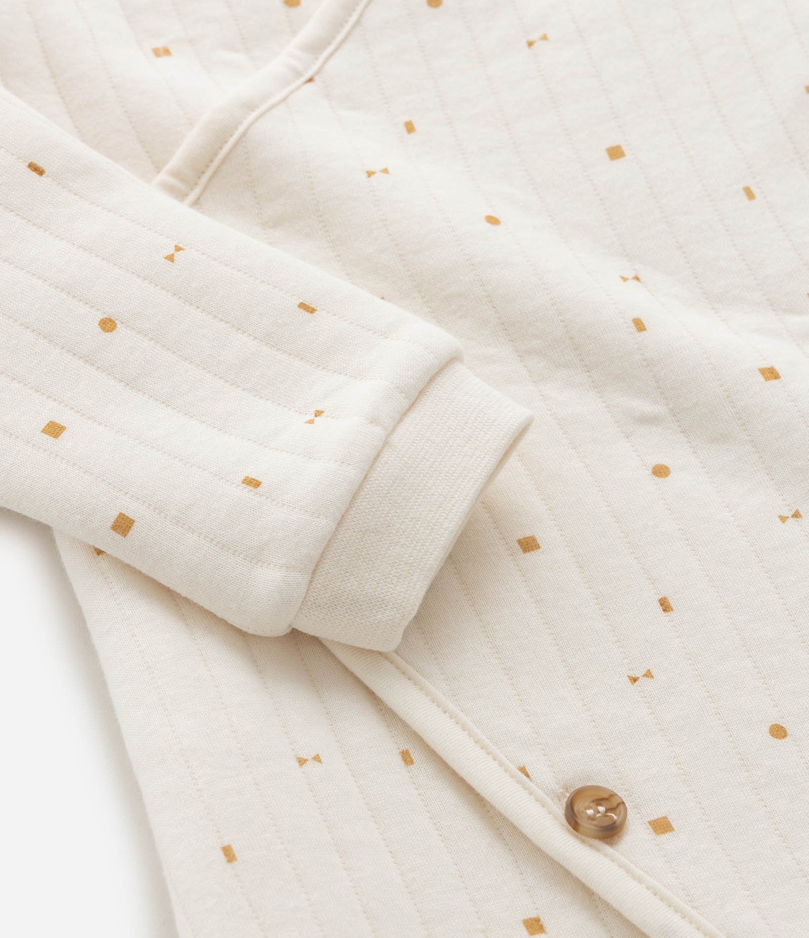 Macacão Infantil com Estampa Formas Geométricas - Tam RN a 18 meses Bege 5