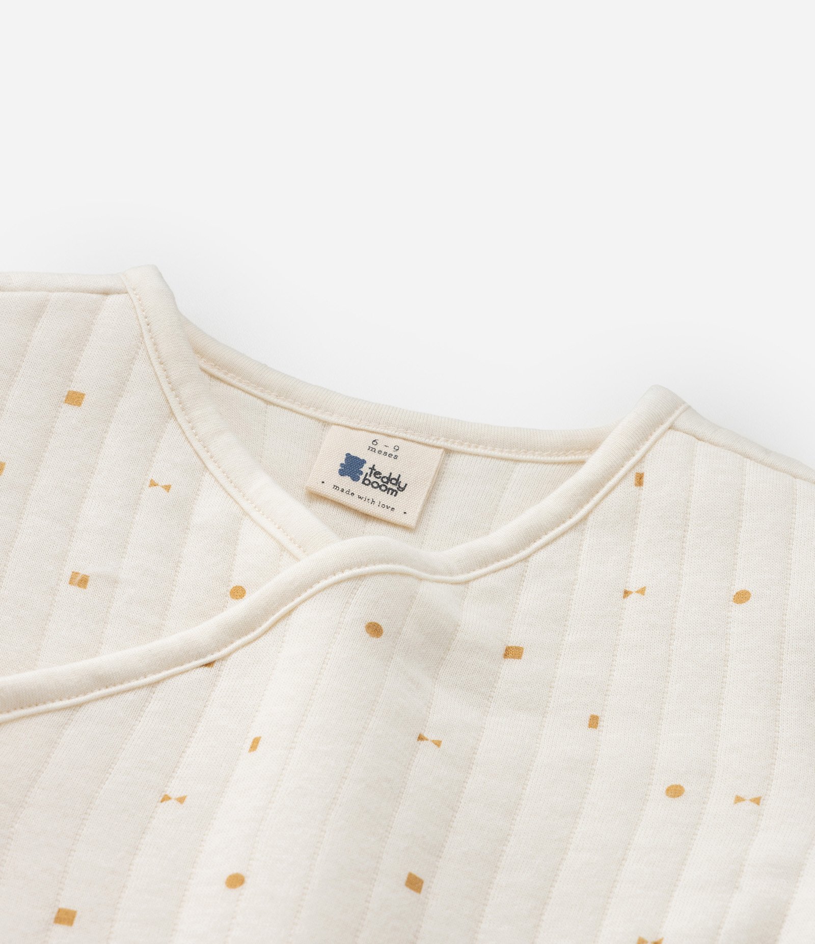 Macacão Infantil com Estampa Formas Geométricas - Tam RN a 18 meses Bege 6