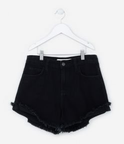Short Infantil em Jeans com Barra Desfiada - Tam 5 a 14 Anos
