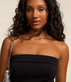 Blusa Tomara que Caia em Crepe com Fendinha