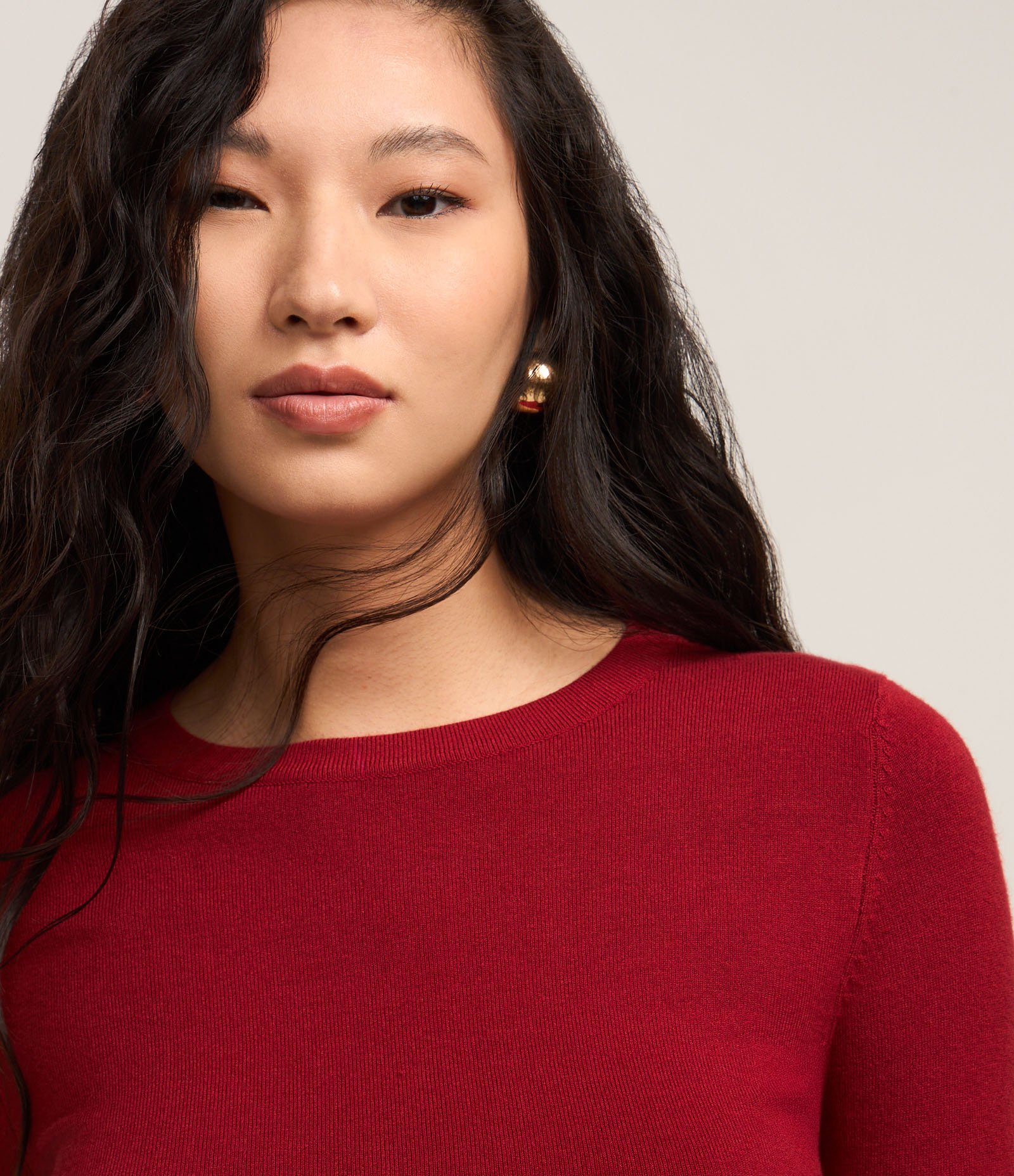 Suéter em Tricô com Botões no Punho Vermelho 4