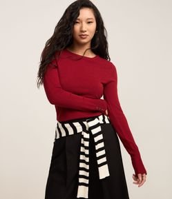 Suéter em Tricô com Botões no Punho