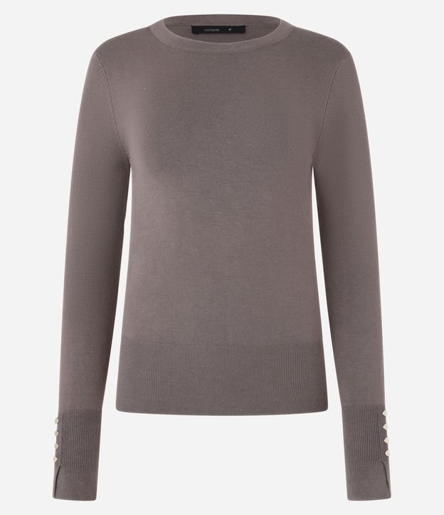 Suéter em Tricô com Botões no Punho