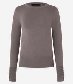 Suéter em Tricô com Botões no Punho