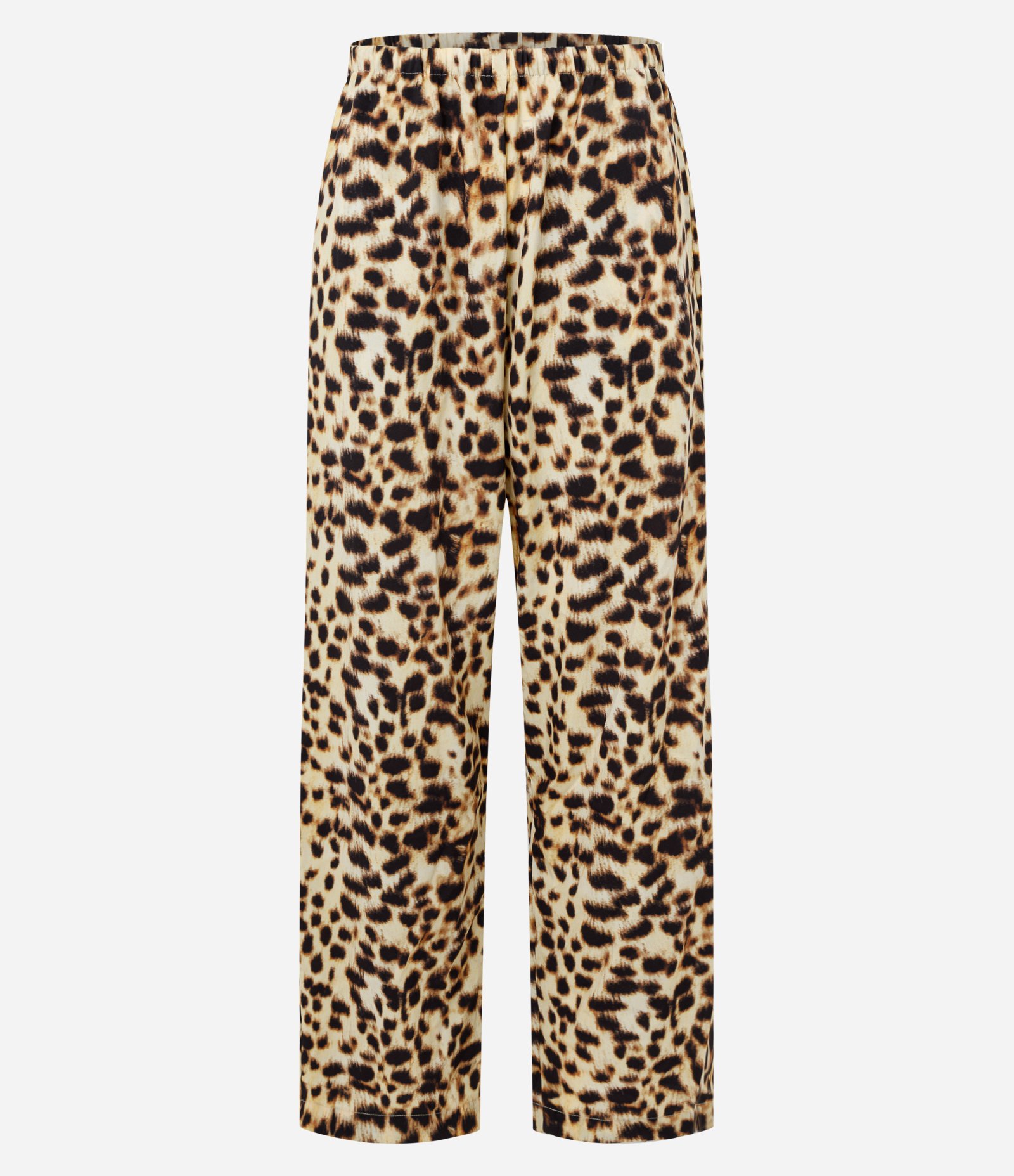 Calça Fluida em Chiffon com Estampa Animal Print Marrom/Amarelo 5
