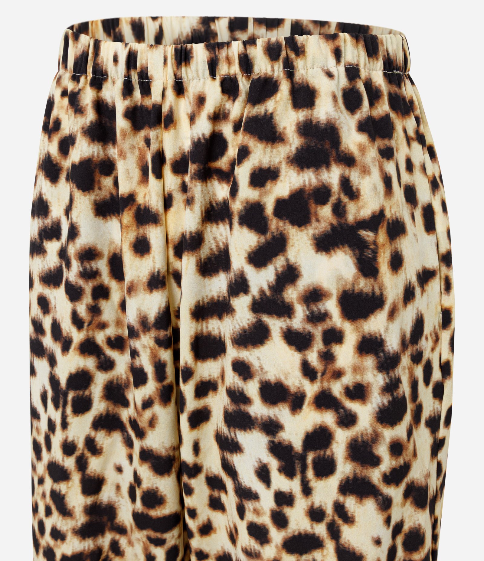 Calça Fluida em Chiffon com Estampa Animal Print Marrom/Amarelo 6