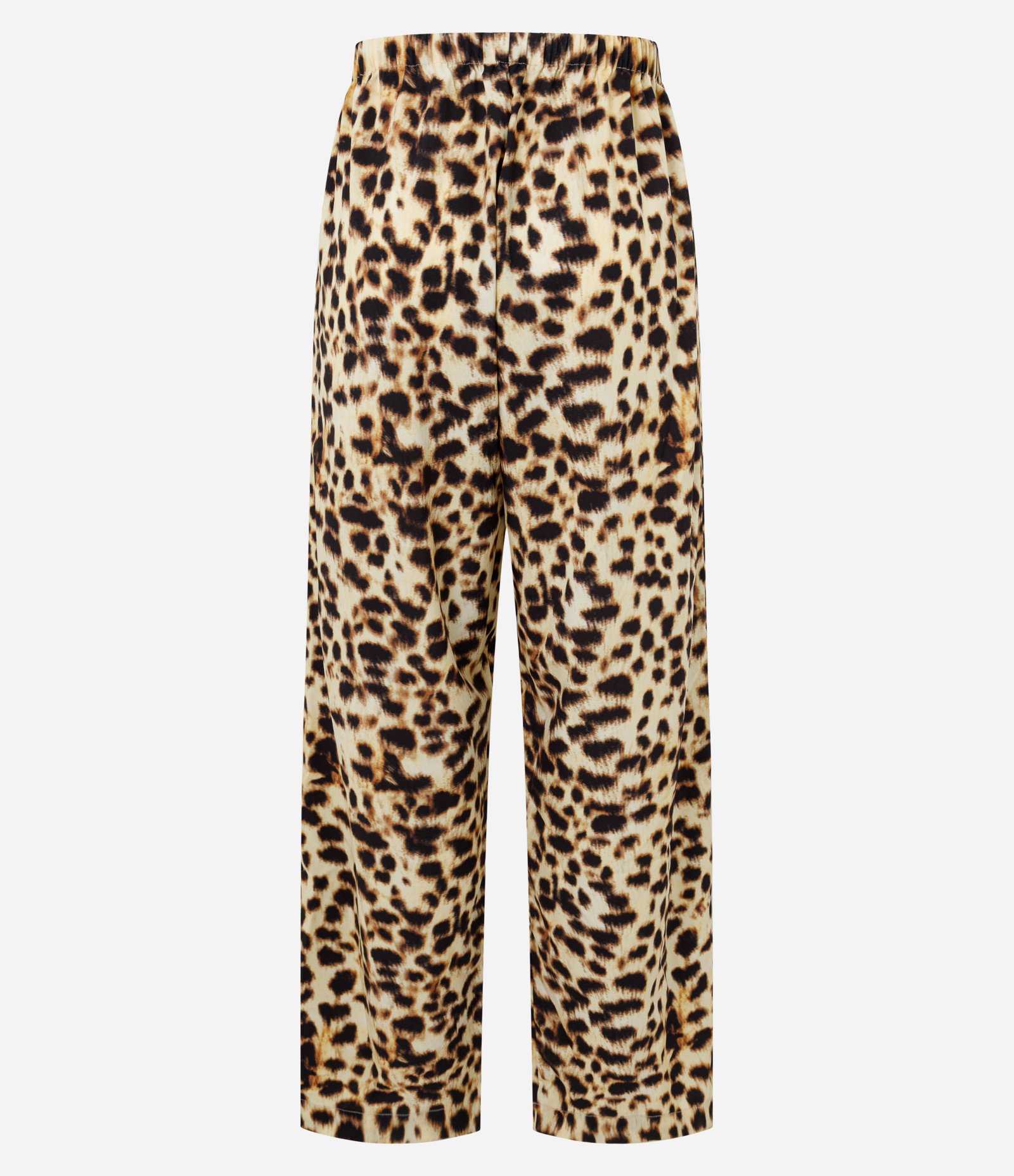 Calça Fluida em Chiffon com Estampa Animal Print Marrom/Amarelo 7