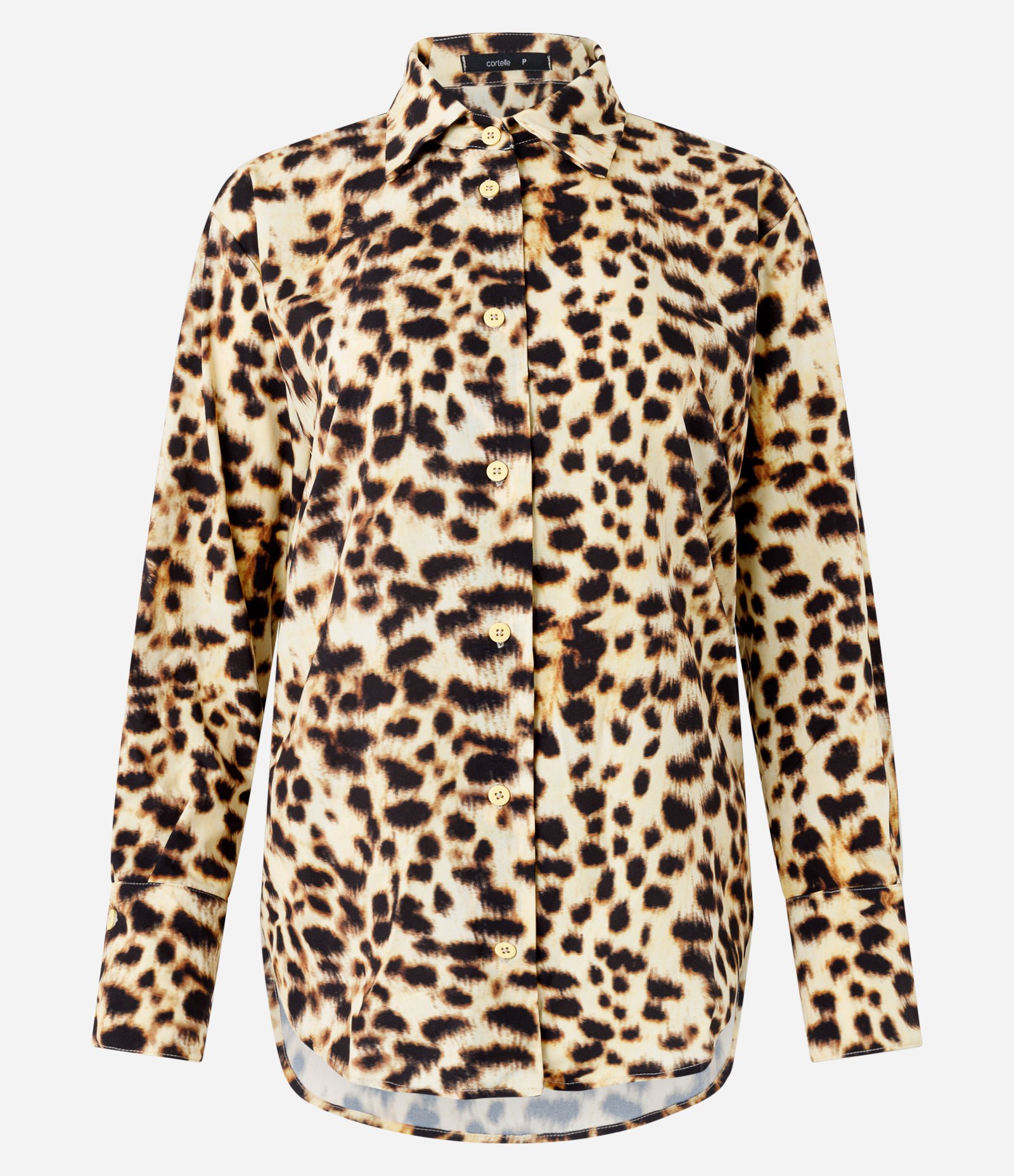 Camisa Alongada em Chiffon com Estampa de Onça Marrom 5