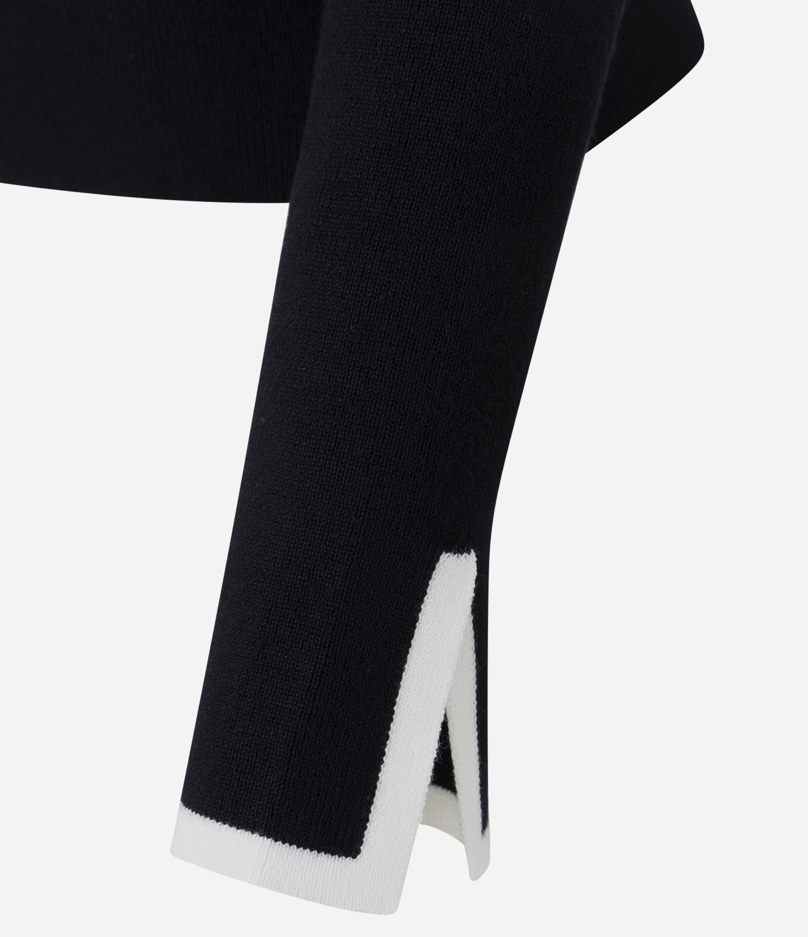 Suéter Regular em Tricô com Viés Contrastantes Preto 9