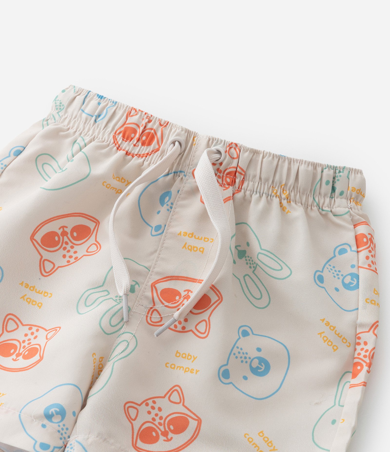 Conjunto Infantil em Algodão Estampa Cara de Bichinhos - Tam 0 a 18 meses Verde/Bege 8