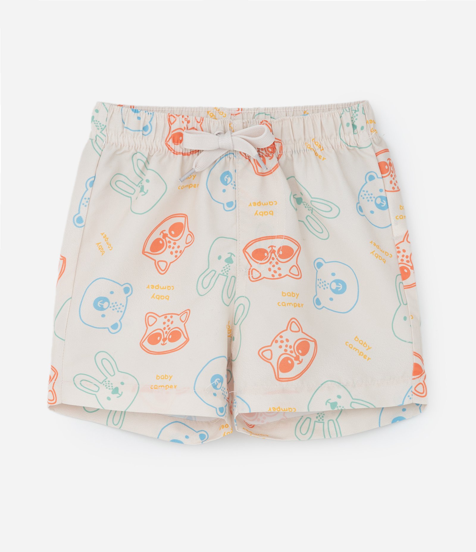 Conjunto Infantil em Algodão Estampa Cara de Bichinhos - Tam 0 a 18 meses Verde/Bege 5