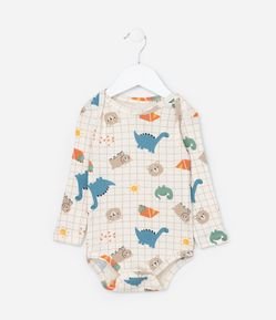 Body Infantil com Estampa Bichinhos e Dinos - Tam 0 a 18 meses