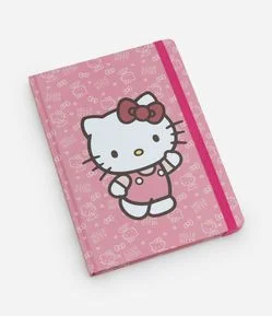 Caderno em Papel com Elástico e Estampa Hello Kitty