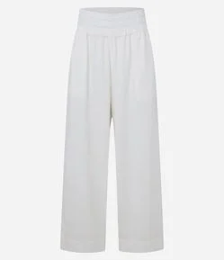 Calça Pantacourt em Jeans com Cintura Alta