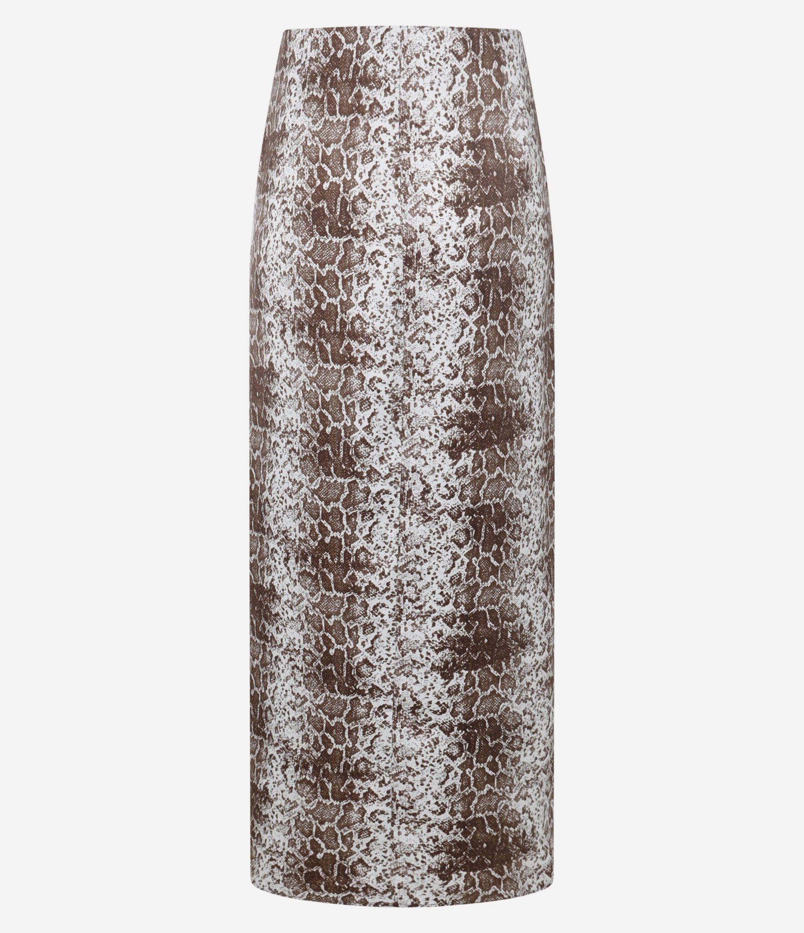 Saia Midi Acetinada com Estampa Animal Print Cobra Marrom 6