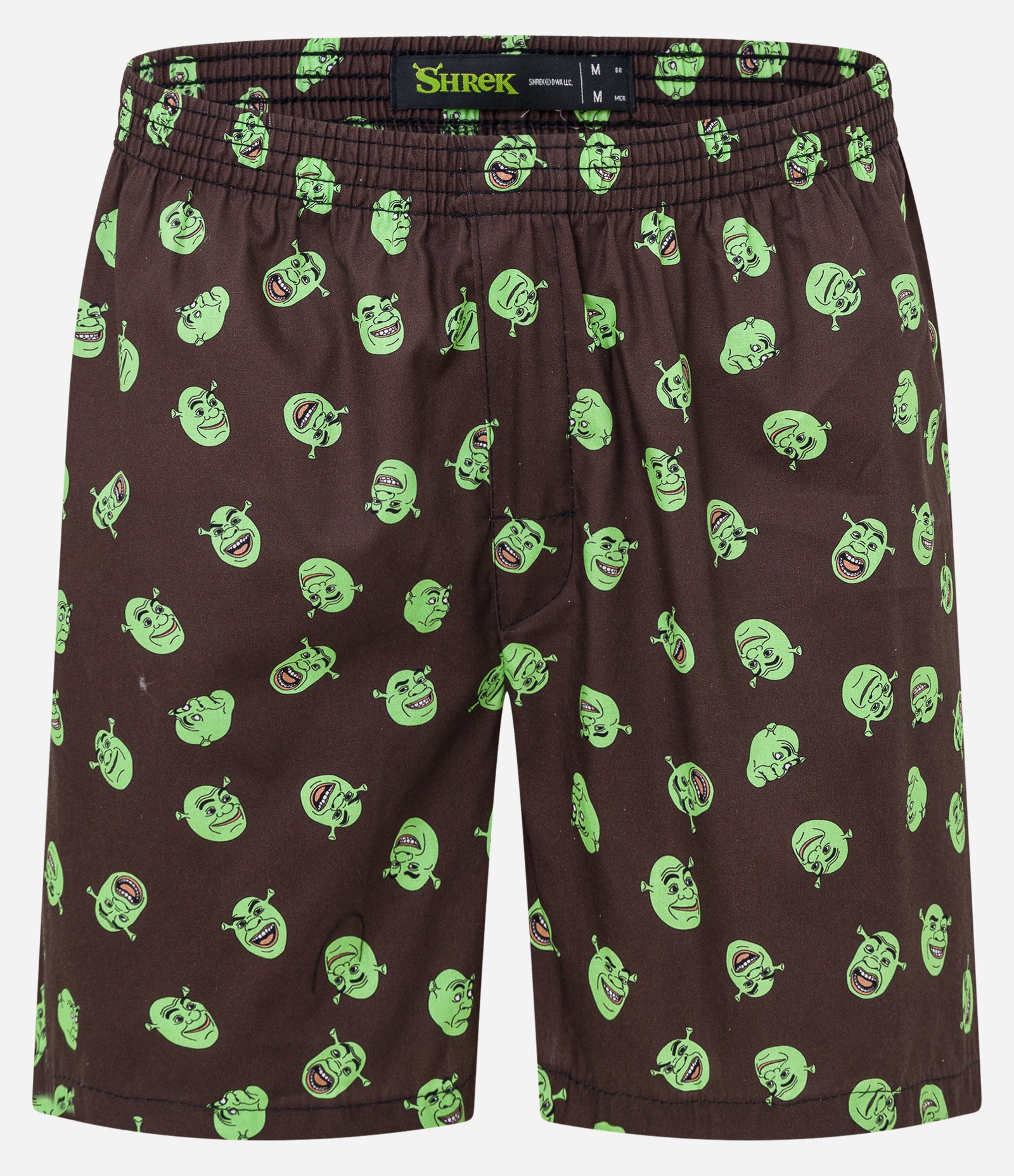 Cueca Samba Canção em Tricoline com Estampa do Shrek Marrom 1