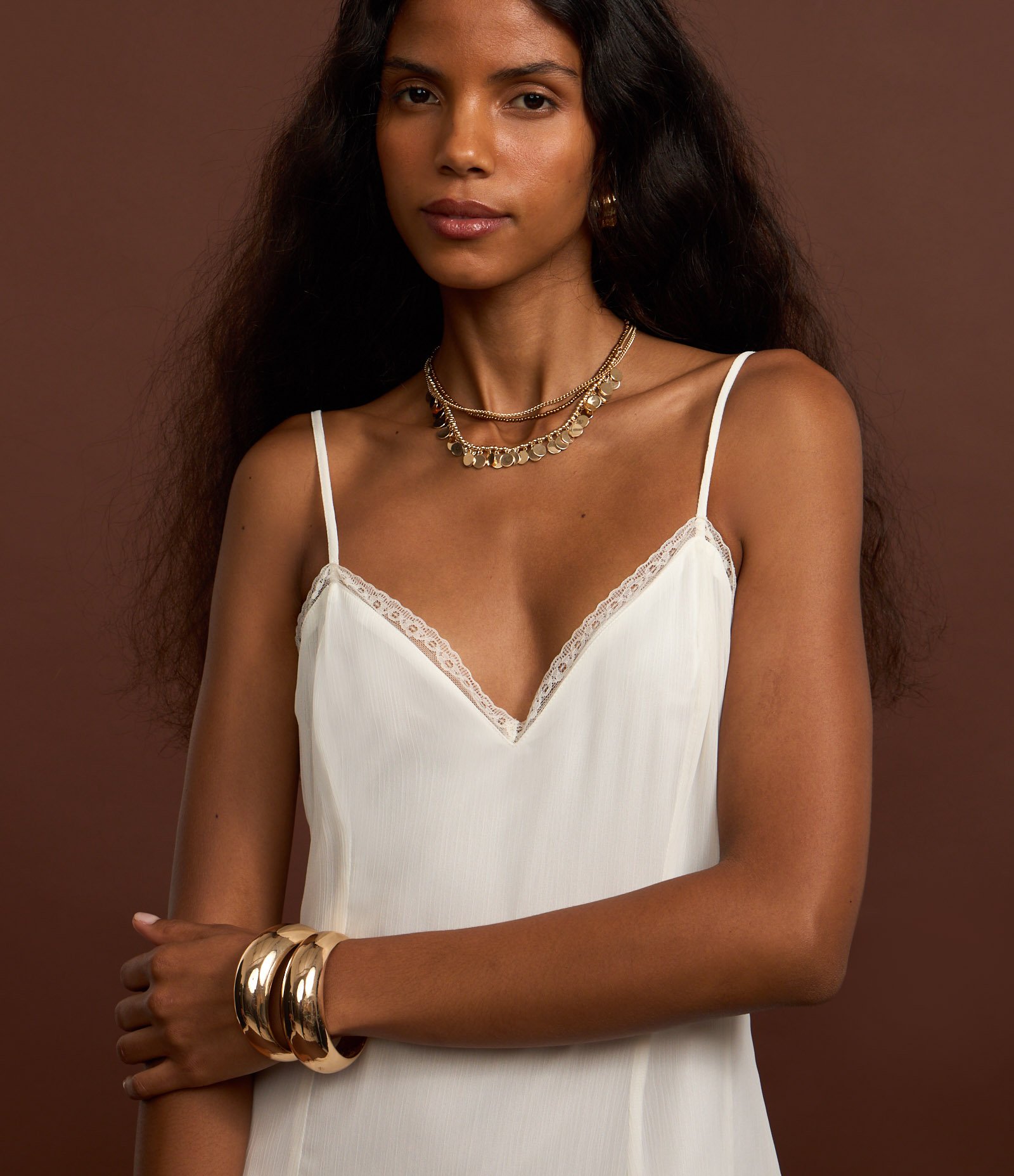 Vestido Midi em Crepe com Pontas e Aplicação de Renda Branco 7