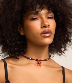 Colar Cordão Curto com Pingentes Mar Colororidos