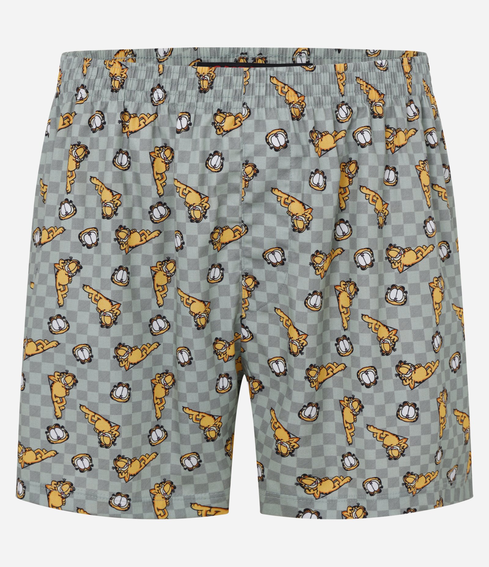 Cueca Samba Canção em Tricoline com Estampa do Garfield Cinza 1
