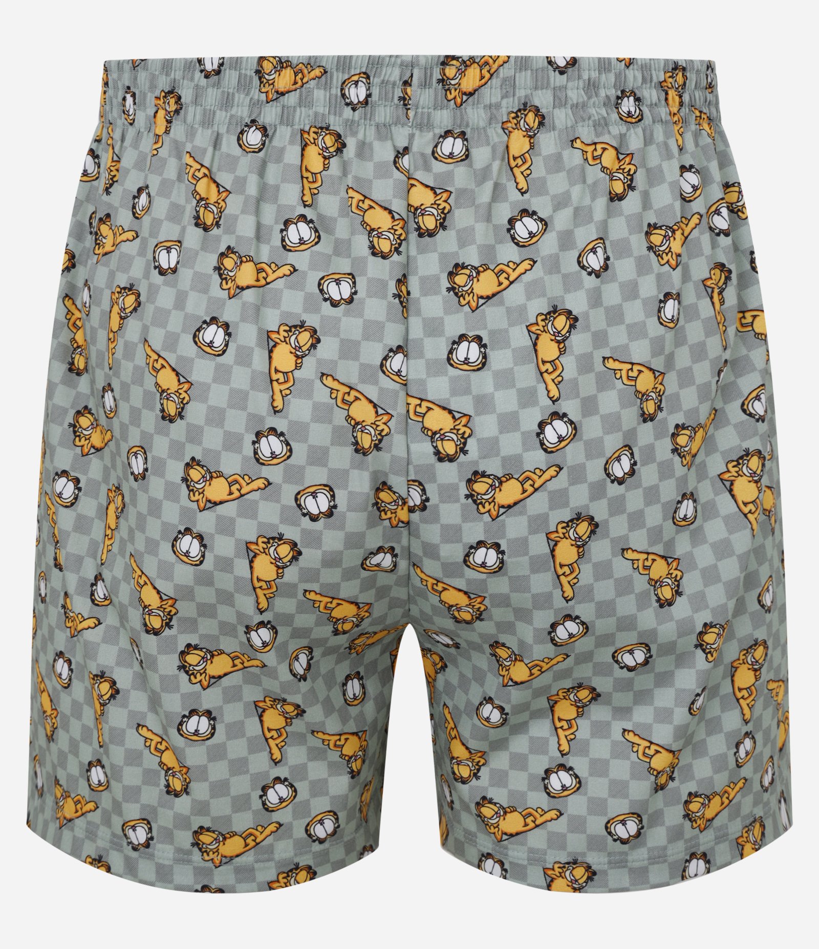 Cueca Samba Canção em Tricoline com Estampa do Garfield Cinza 2