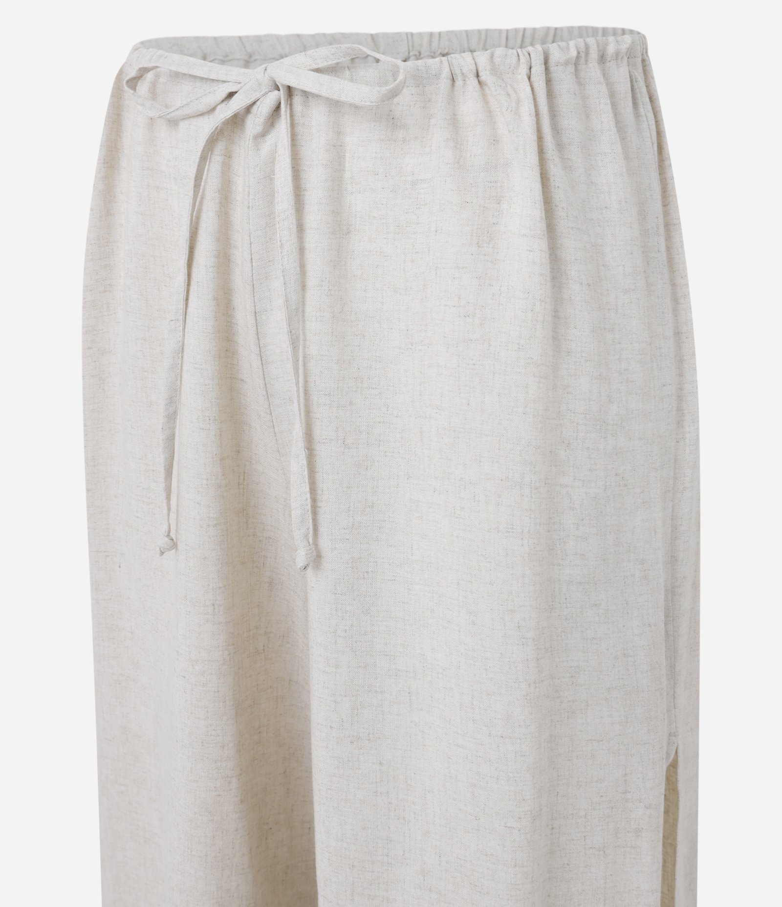 Saída de Praia Calça em Viscolinho com Amarração na Cintura Off White 6