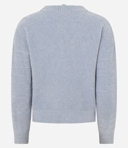 Cardigan Curto em Chenille com Listras