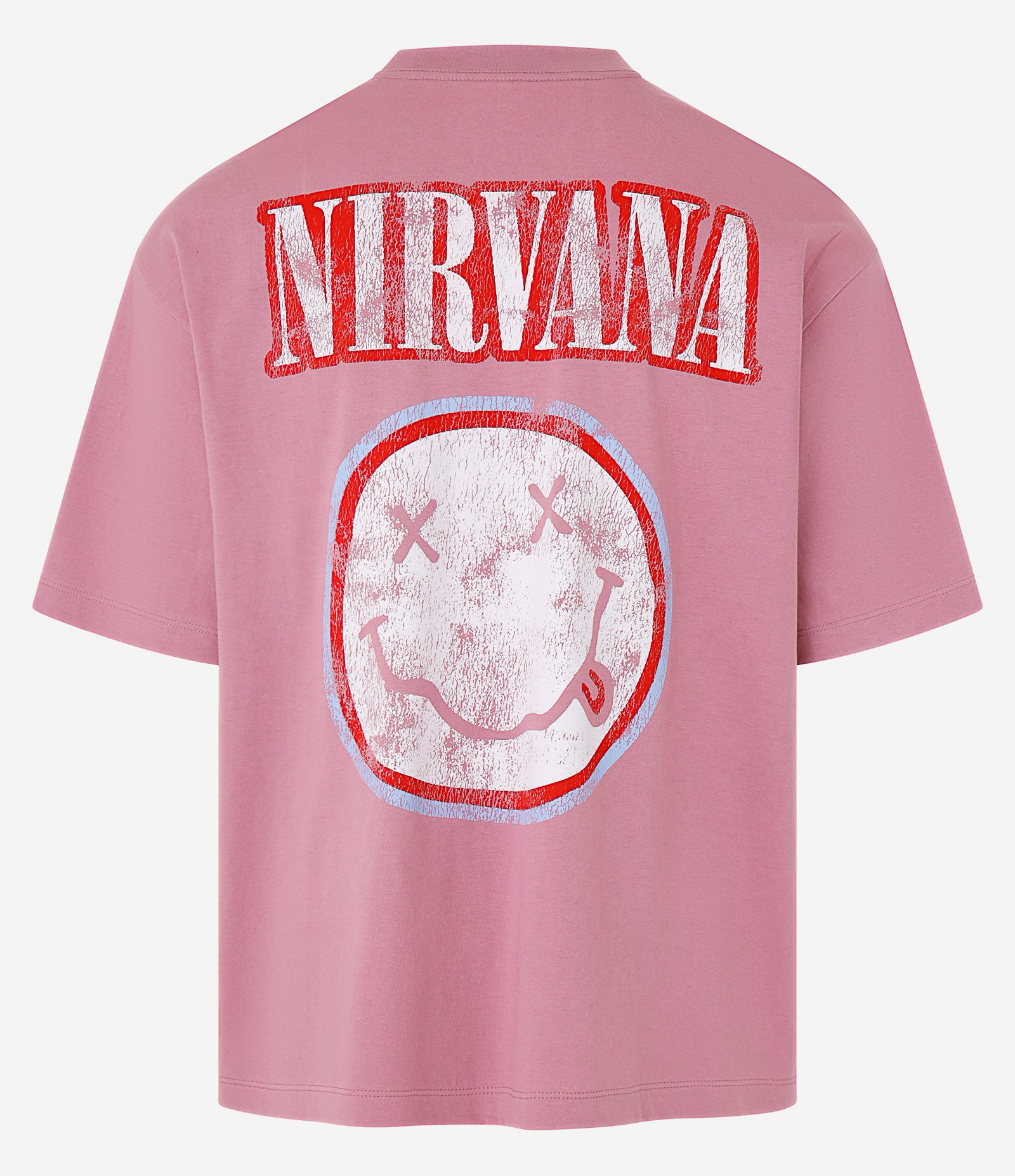 Camiseta Boxy em Algodão com Estampa Nirvana Rosa 6