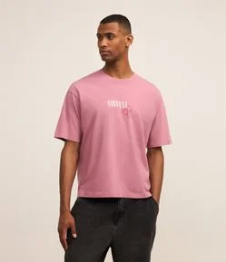Camiseta Boxy em Algodão com Estampa Nirvana