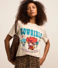 Camiseta Alongada em Algodão com Estampa Meninas Superpoderosas