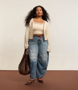 Calça Barrel em Jeans Curve & Plus Size