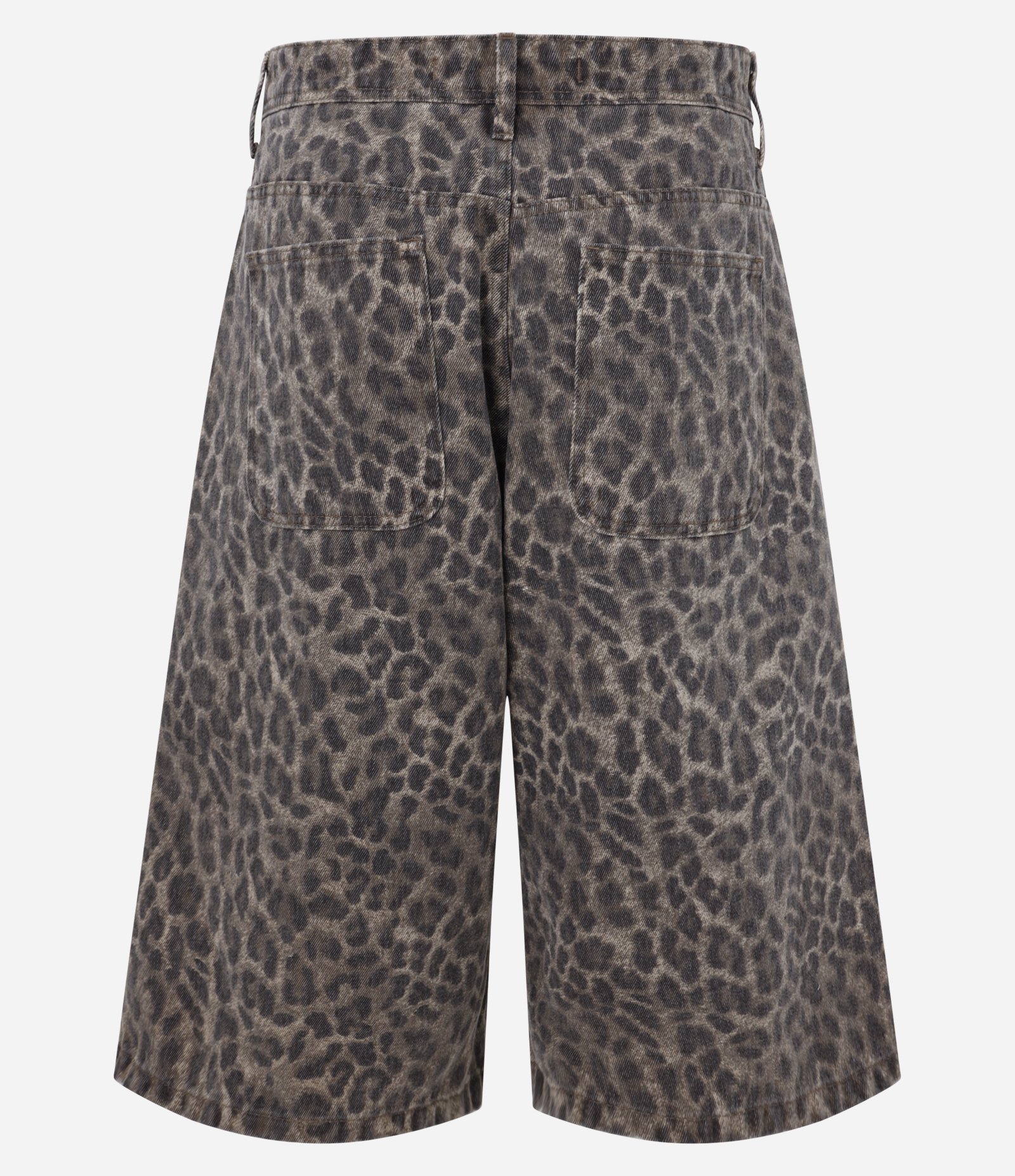 Bermuda Baggy em Sarja com Estampa Animal Print Oncinha Marrom 7
