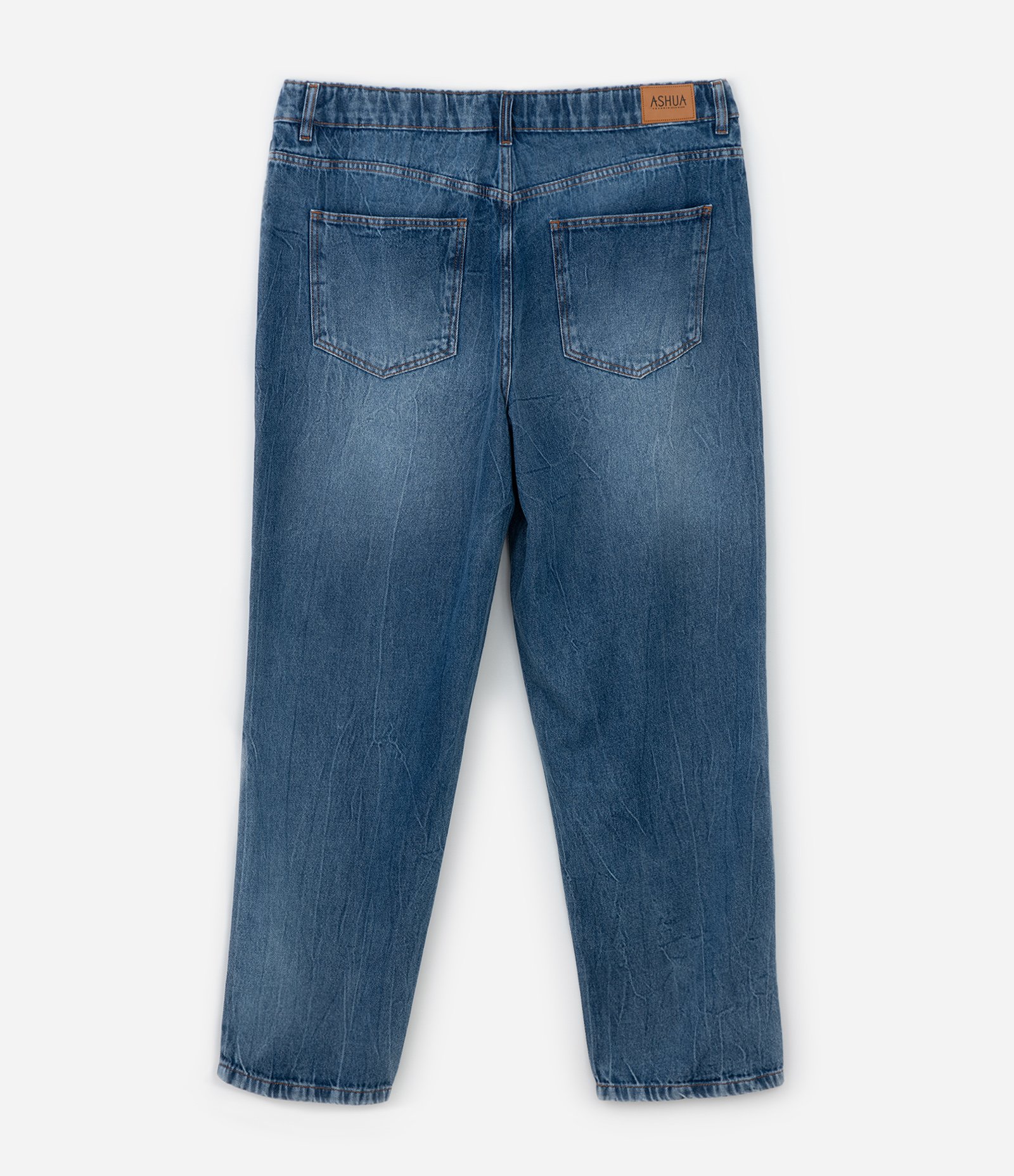 Calça Reta em Jeans com Botões Curve & Plus Size Azul 7