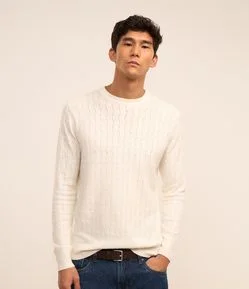 Suéter em Tricô com Textura Ondulada