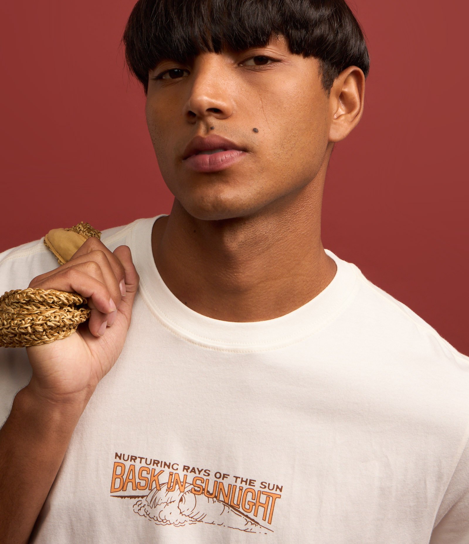 Camiseta Comfort em Algodão com Estampa Bask in Sunlight Branco 4