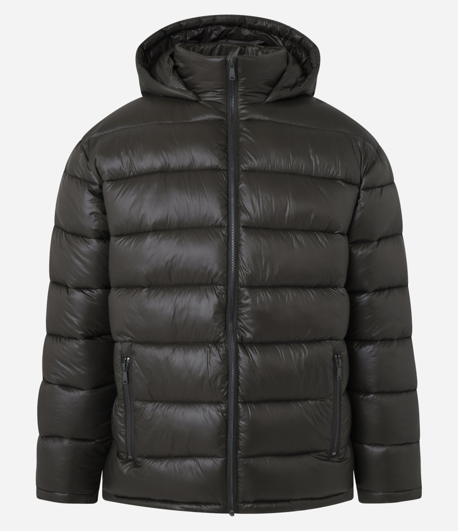 Jaqueta Puffer em Poliamida com Gomos e Forro de Sherpa Cinza Escuro 5