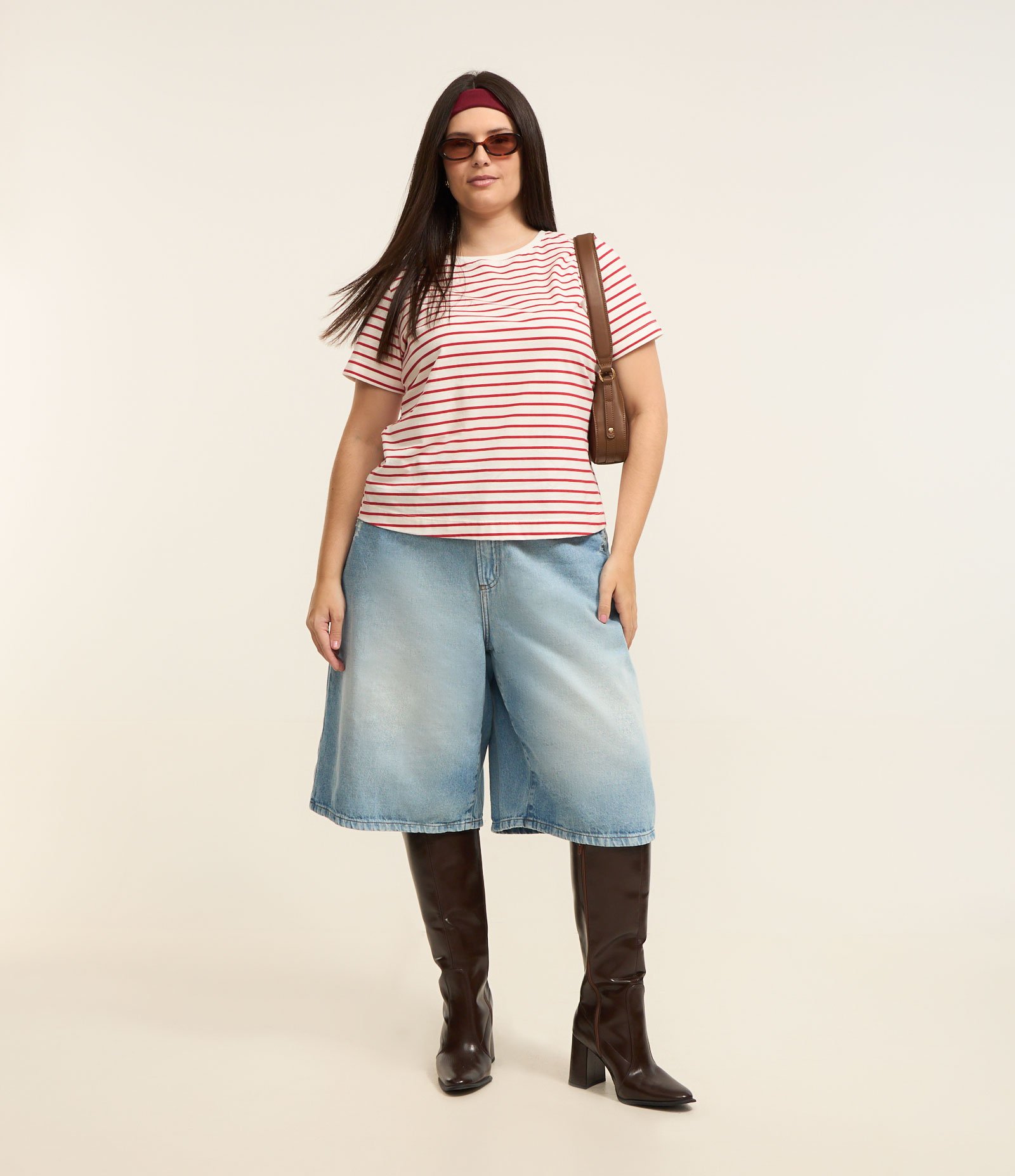 Bermuda Jorts em Jeans com Puídos Curve & Plus Size Azul 6
