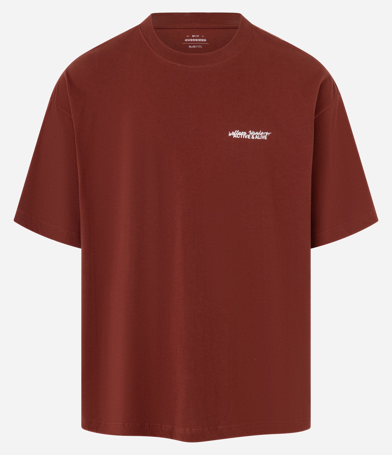 Camiseta Oversized em Algodão com Estampa Lettering Marrom Terracota 5