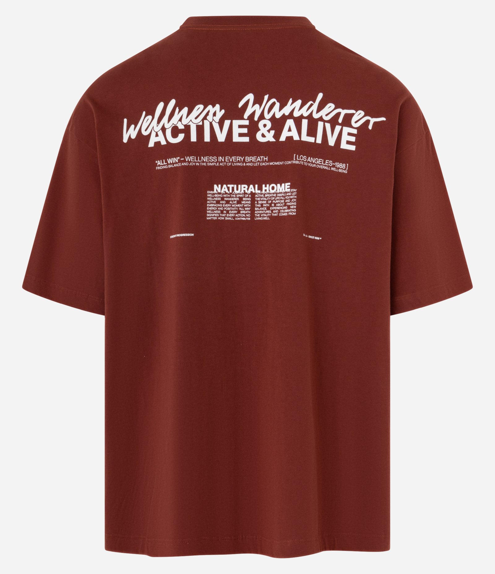 Camiseta Oversized em Algodão com Estampa Lettering Marrom Terracota 6
