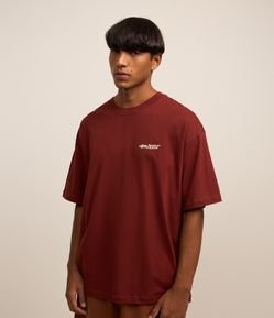 Camiseta Oversized em Algodão com Estampa Lettering