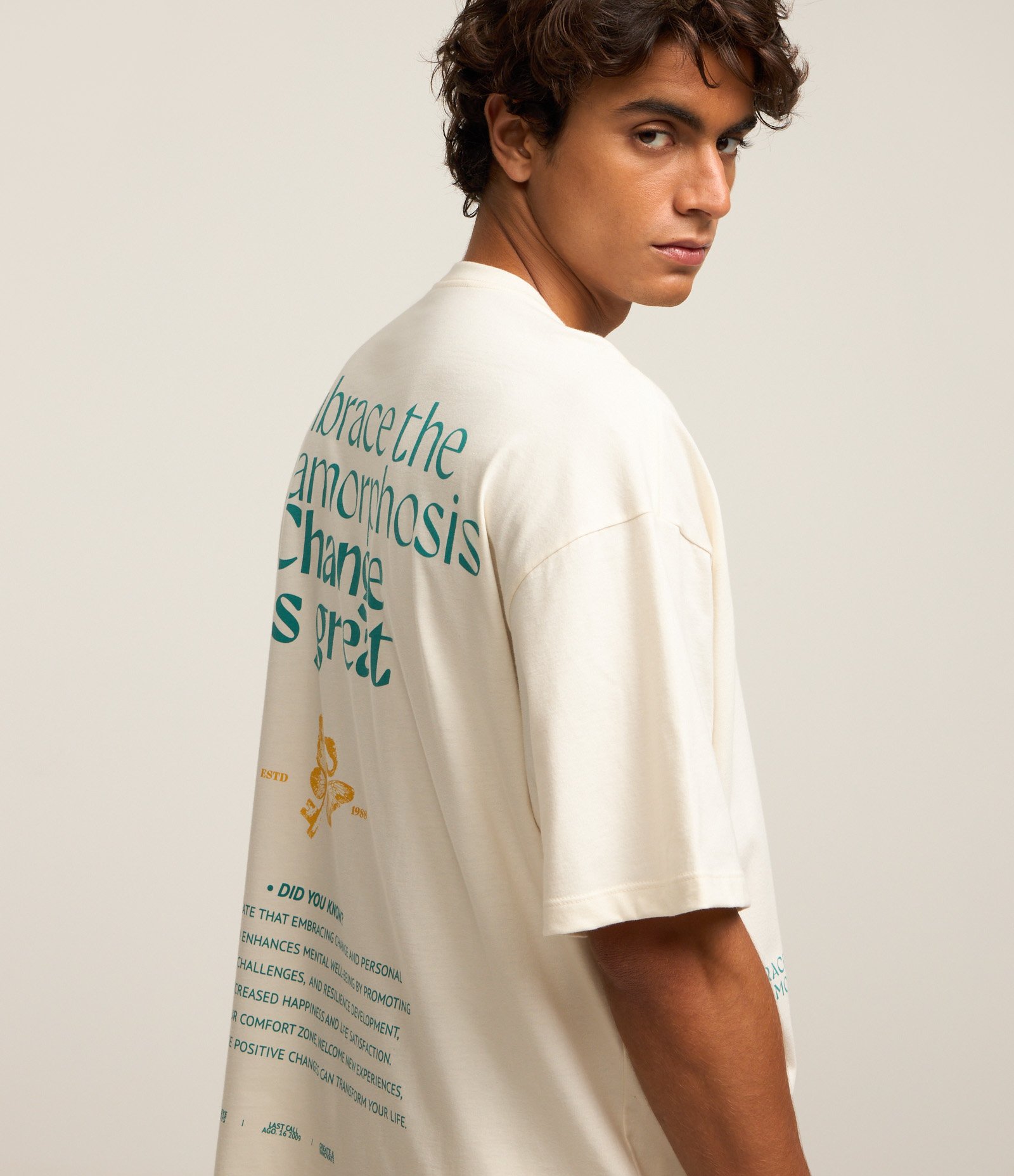 Camiseta Relaxed em Malhão com Estampa Lettering Branco 1