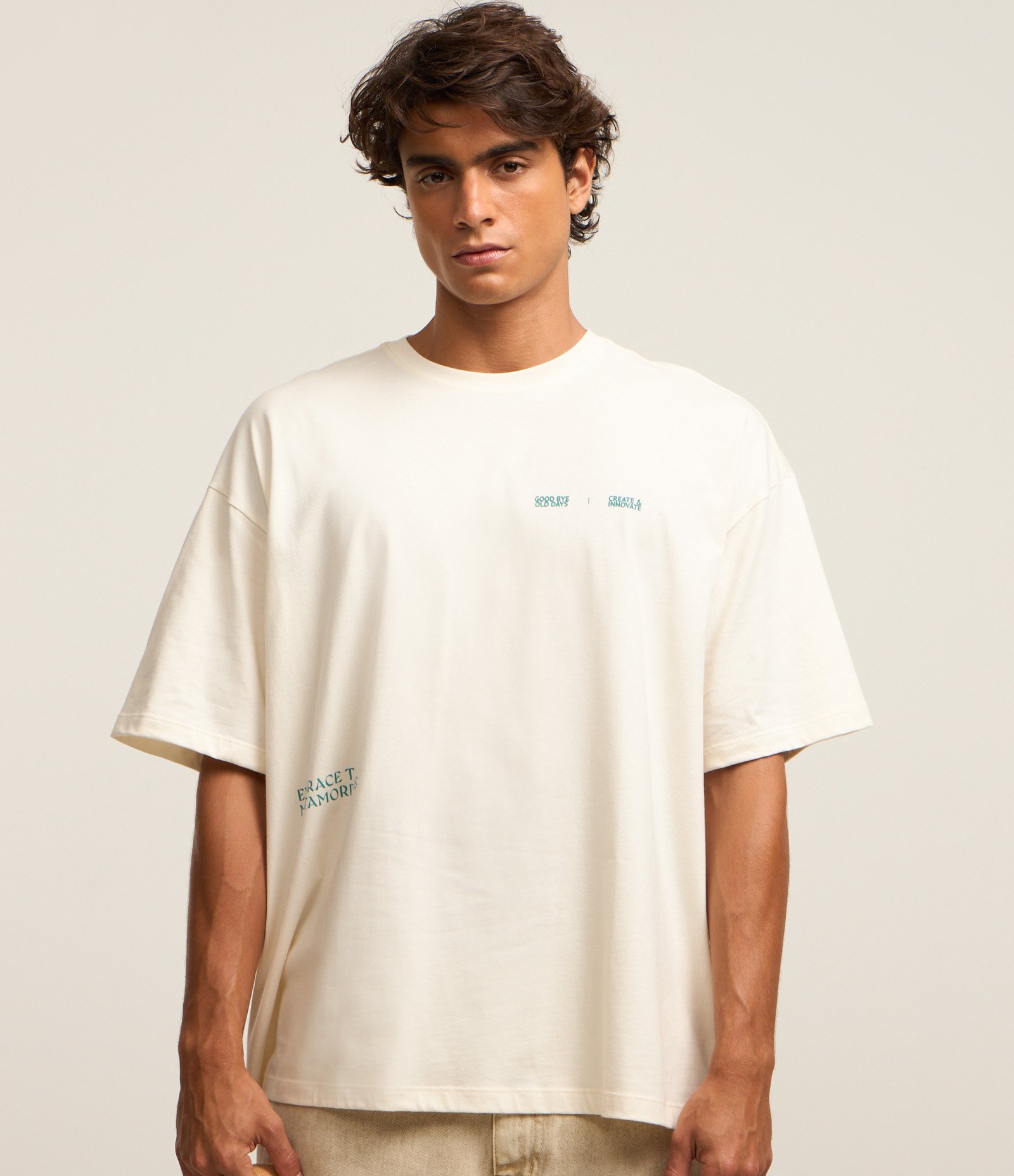 Camiseta Relaxed em Malhão com Estampa Lettering Branco 3