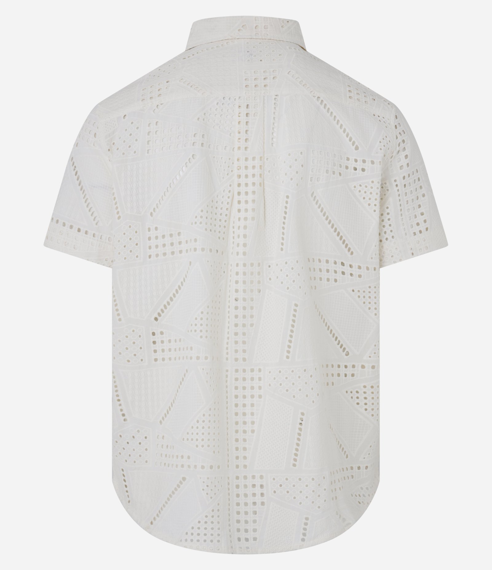 Camisa Comfort em Laise com Textura Patchwork Off White 6