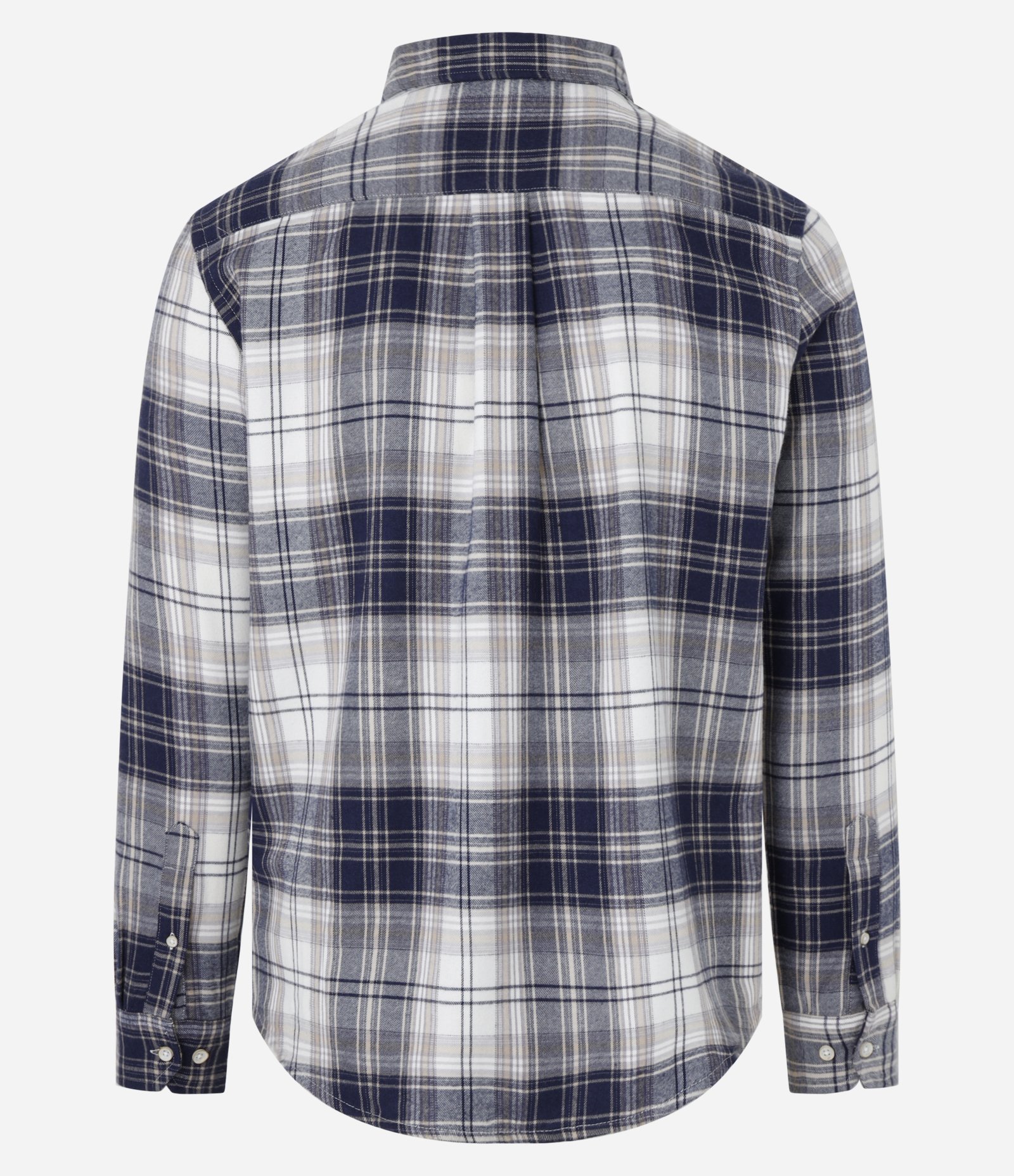 Camisa Regular em Flanela com Estampa Xadrez Azul/Bege 5