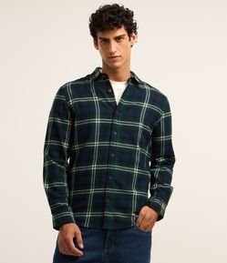 Camisa Regular em Flanela com Estampa Xadrez